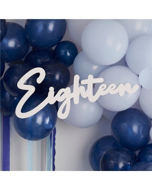 18 White Balloon Arch Sign