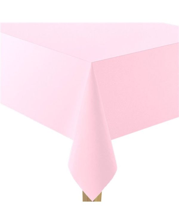 Baby Pink Plastic Tablecover - 274cm x 137cm