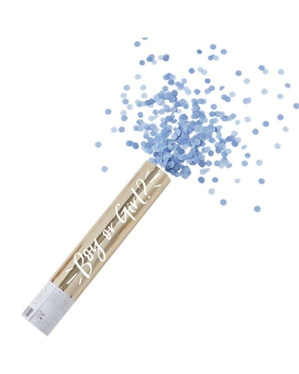 Oh Baby Blue Gender Reveal Confetti Cannon - 30cm