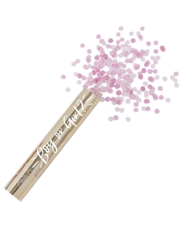 Oh Baby Pink Gender Reveal Confetti Cannon - 30cm