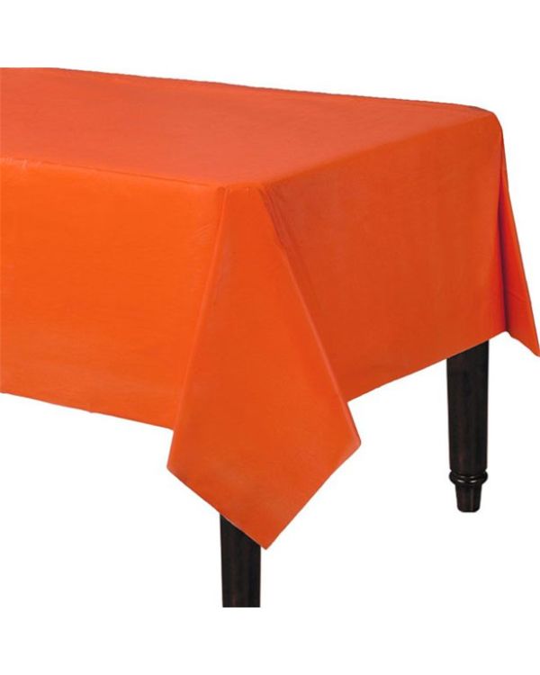 Orange Plastic Tablecover - 1.4m x 2.8m