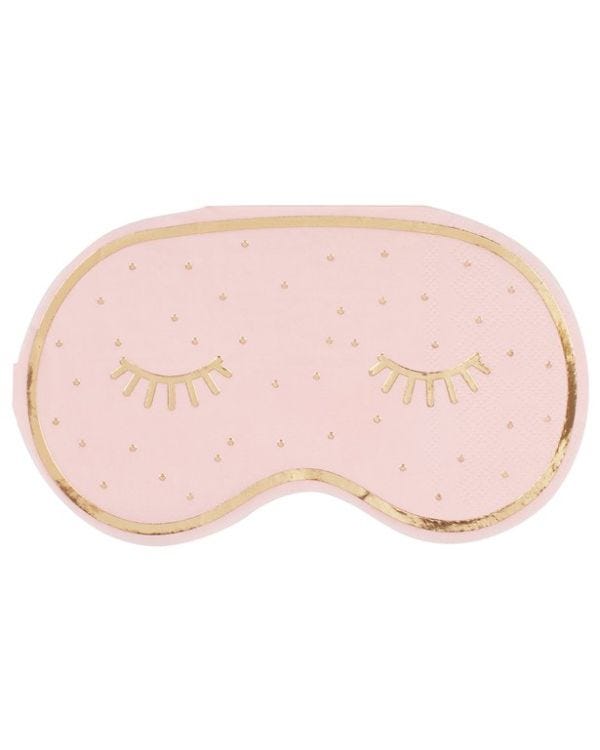 Pamper Party Pink Eye Mask Shaped Napkins - 16cm (16pk)