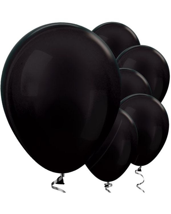 Black Metallic Balloons - 12 Latex Balloons (50pk)