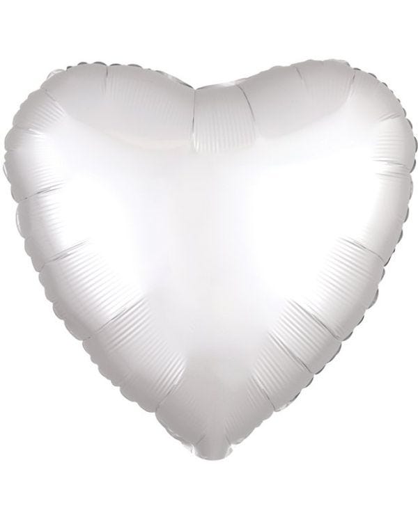 White Heart Satin Luxe Balloon - 18&#039;&#039; Foil - unpackaged