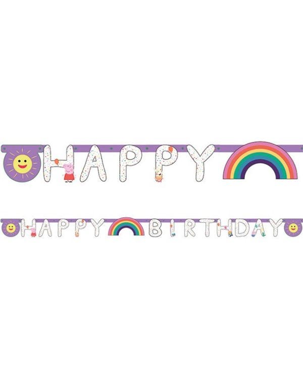 Peppa Pig &#039;Happy Birthday&#039; Paper Letter Banner - 2.1m x 13cm