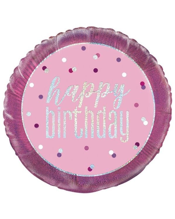 Pink &#039;Happy Birthday&#039; Foil Balloon - 18&quot;