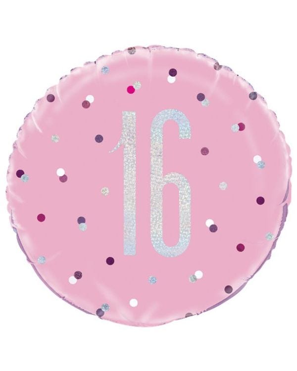 Pink 16th Birthday Foil Balloon - 18&quot;
