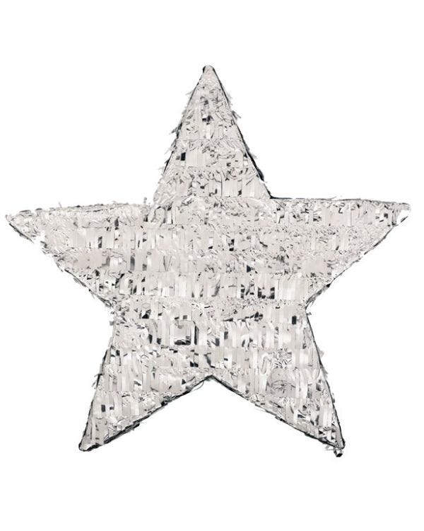 Silver Foil Star Piñata - 45cm x 45cm