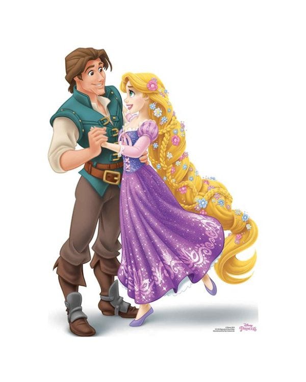 Disney Rapunzel &amp; Flynn Rider Cardboard Cutout - 83cm x 61cm