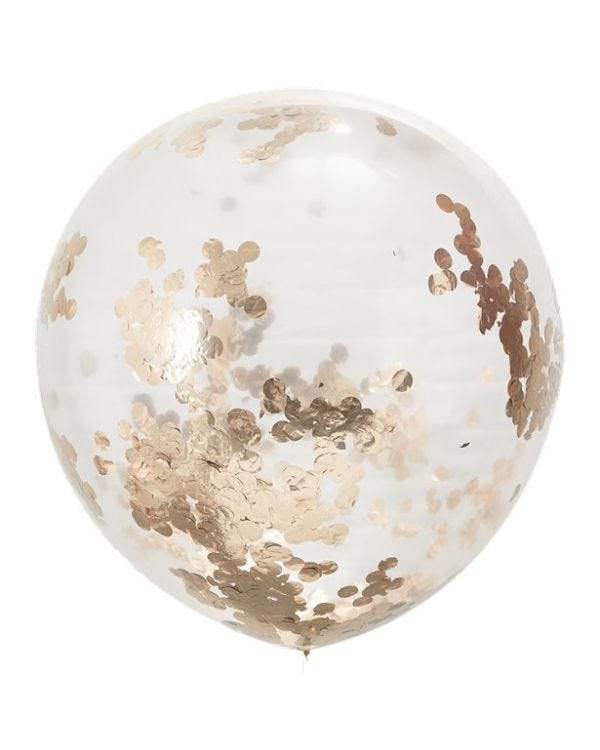 Beautiful Botanics Giant Rose Gold Confetti Balloons - 36&quot; (3pk)