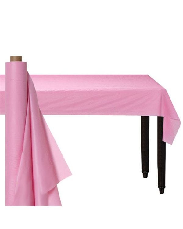Baby Pink Plastic Banqueting Roll - 30m x 1m