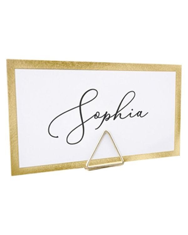 Gold Triange Place Card Holders (10pk)