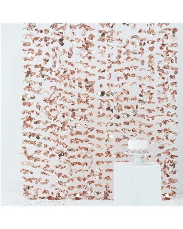 Rose Gold Flower Curtain Backdrop