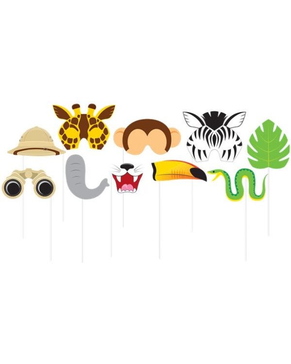 Jungle Photo Booth Props (10pk)