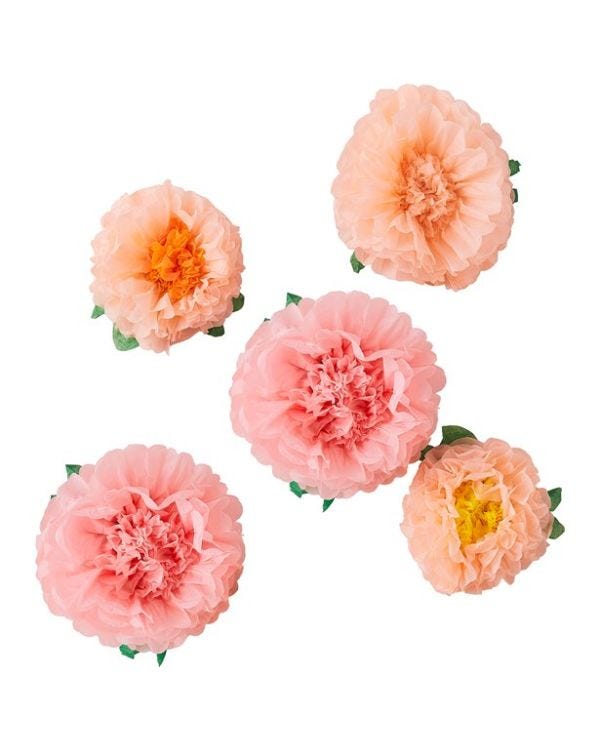 Fluffy Flower Decorations (6pk)