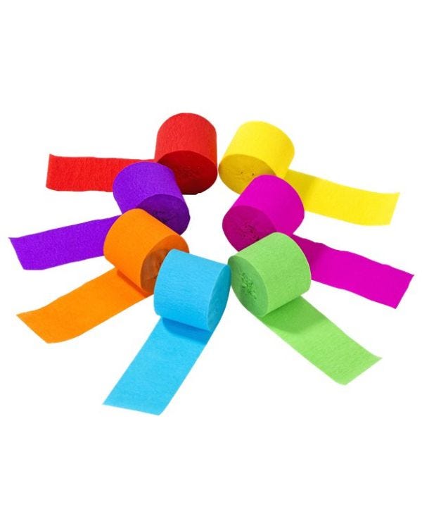 Rainbow Paper Streamers (7pk)