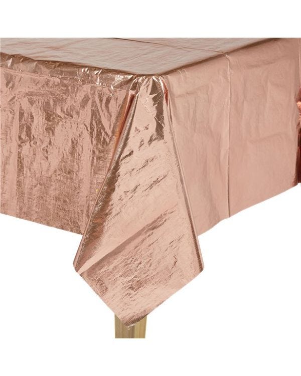 Rose Gold Metallic Paper Table Cover - 1.8m x 1.2m