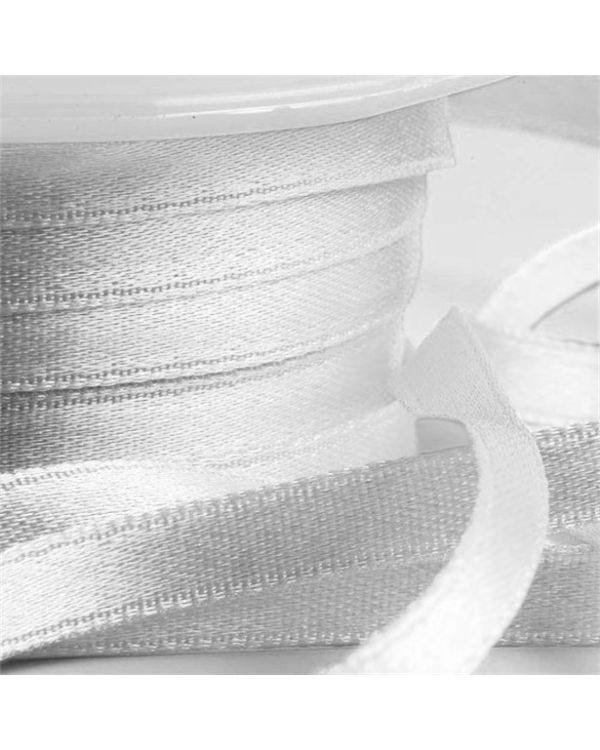 White Satin Ribbon - 6mm (25m roll)