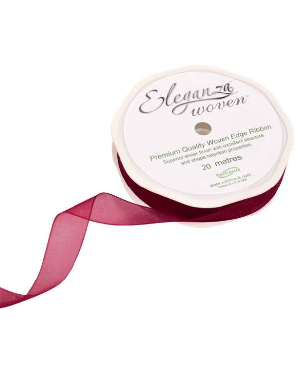 Burgundy Organza Ribbon - 20m