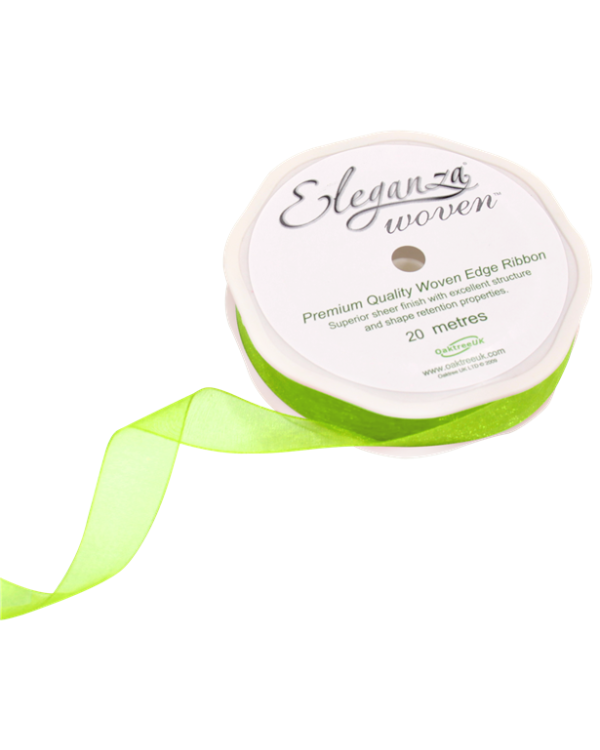 Lime Green Organza Ribbon - 20m