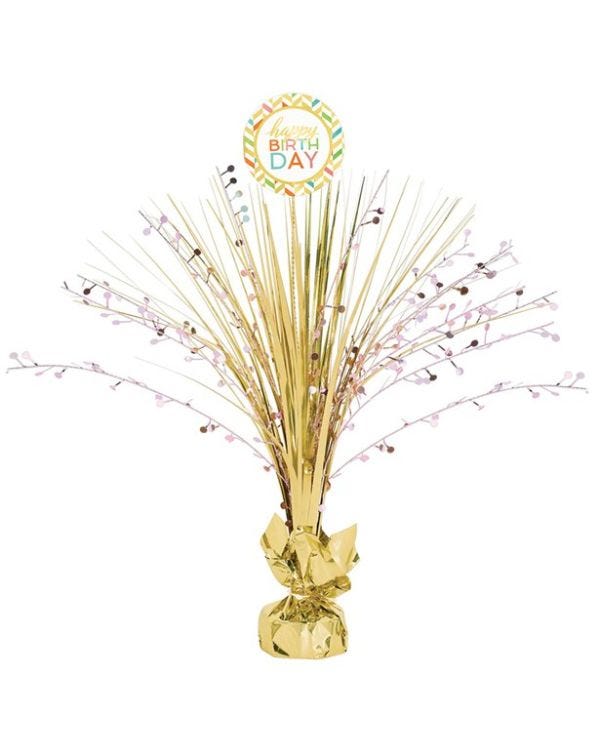 Confetti Fun Gold Spray Table Centrepiece - 46cm
