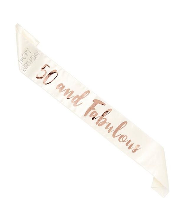 Rose Gold 50 &amp; Fabulous Sash