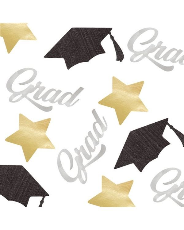 Stars &amp; Caps Graduation Jumbo Foil Confetti