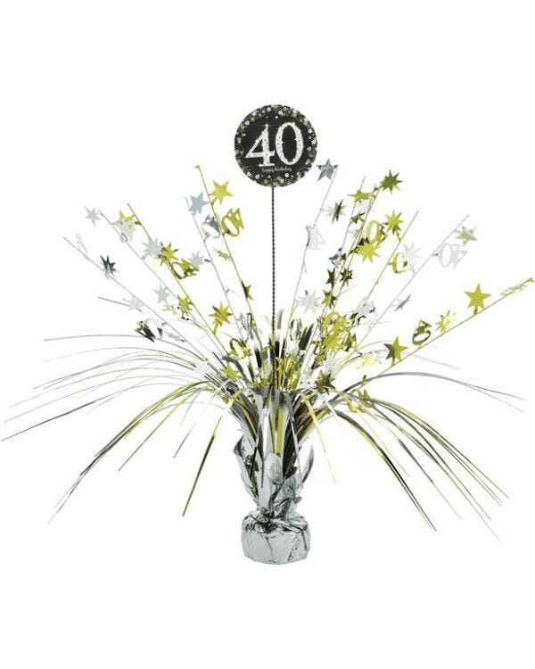Sparkling Celebration 40th Foil Table Centrepiece - 33cm