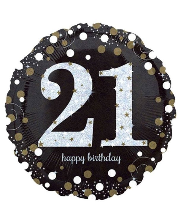 Sparkling Celebration 21st Birthday Balloon - 18&quot; Foil