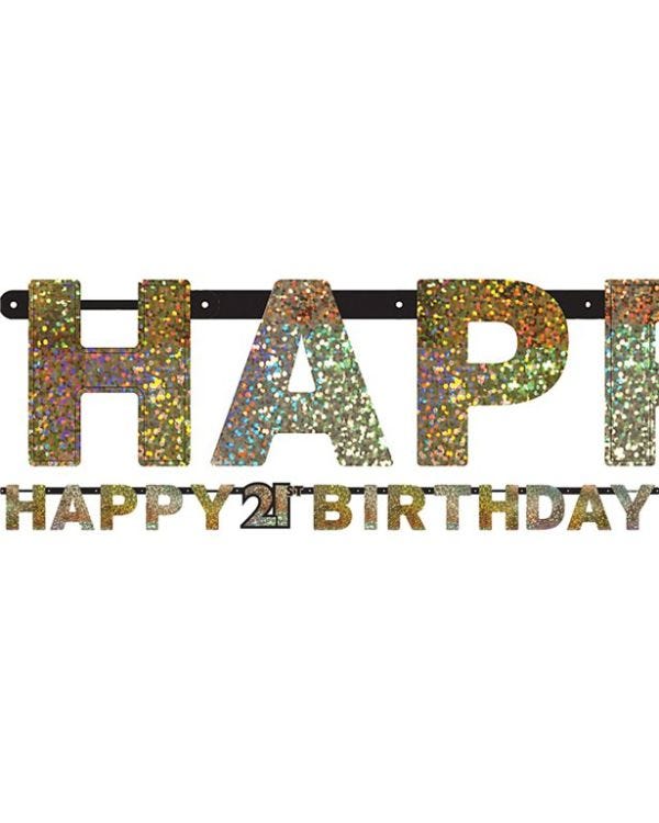 Sparkling Celebration 21st Birthday Letter Banner - 2m