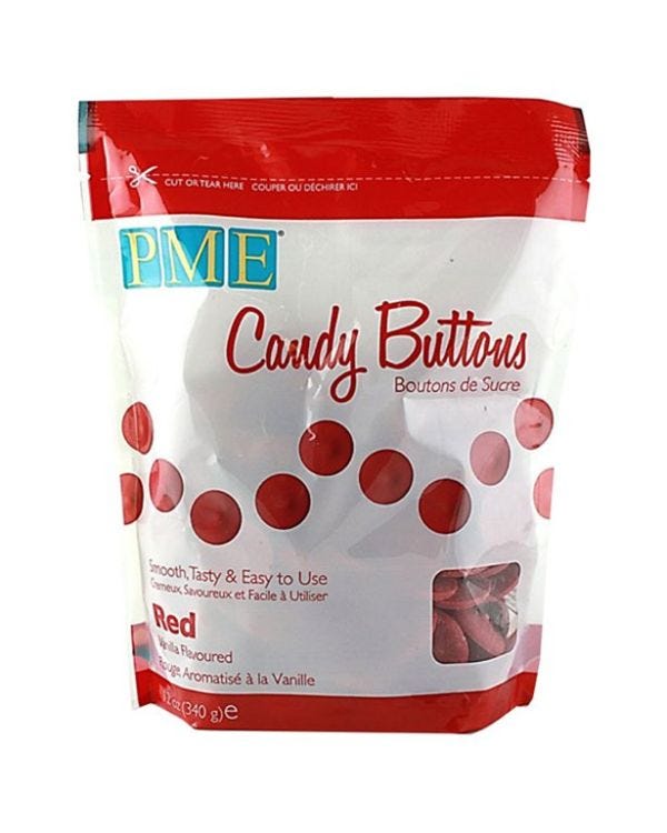 PME Candy Buttons - Red - Vanilla Flavour