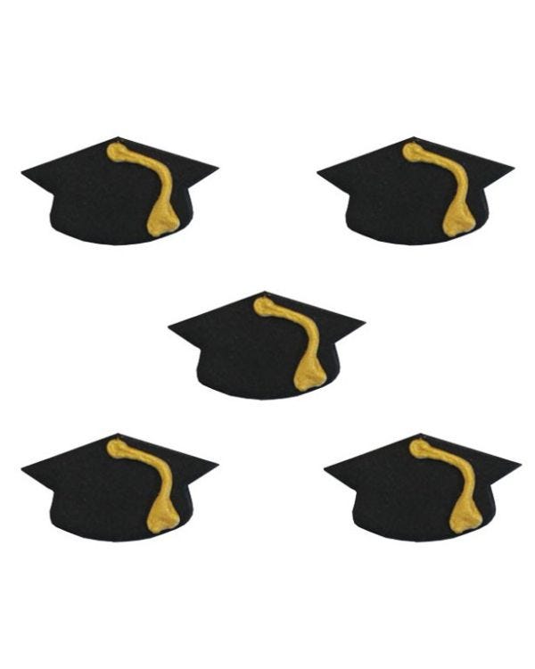Graduation Cap Sugar Cake Toppers (5pk)
