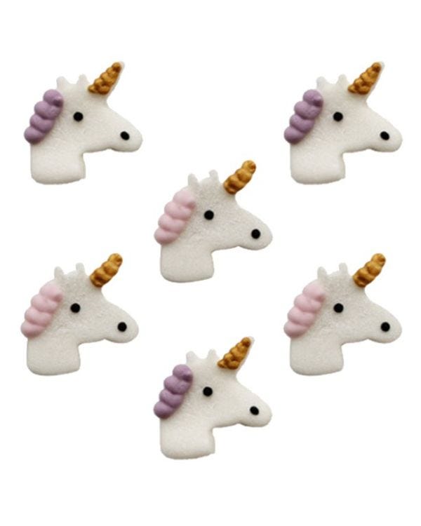 Unicorn Sugar Cake Toppers (6pk)