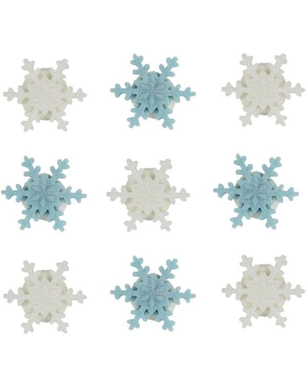 Mini Snowflake Sugar Cake Toppers - 9pk (9pk)