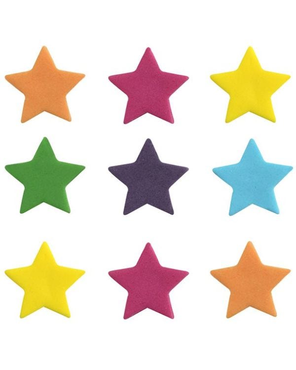 Bright Superstars Sugar Cake Toppers (9pk)