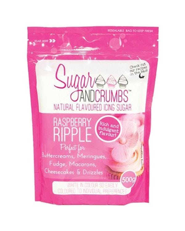 Sugar &amp; Crumbs Raspberry Ripple Icing Sugar - 500g