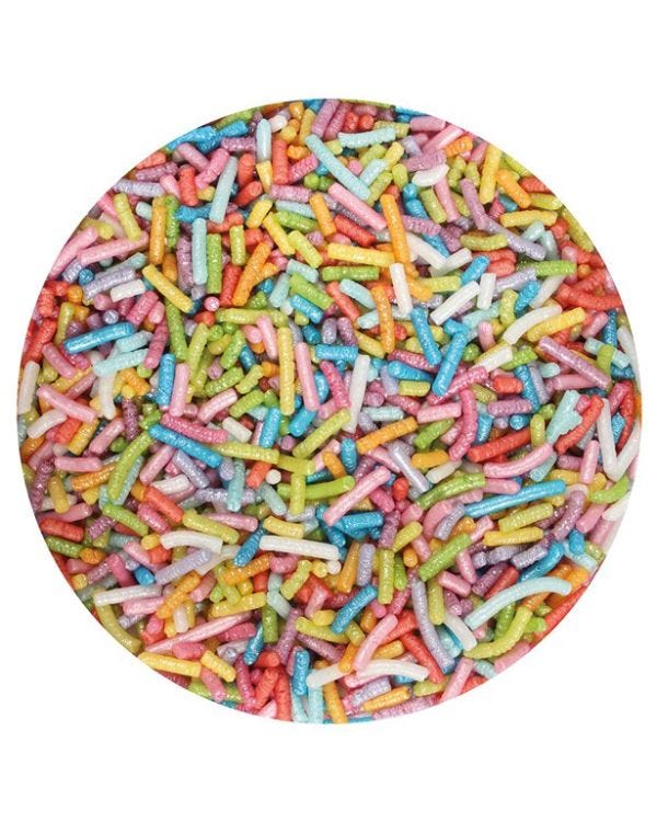 Multicoloured Shimmer Edible Cake Sprinkles - 80g