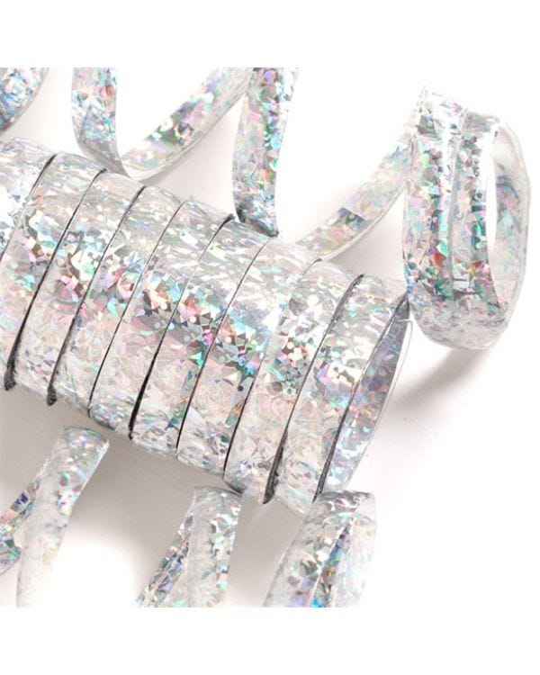 Silver Holographic Streamers - 10 coils