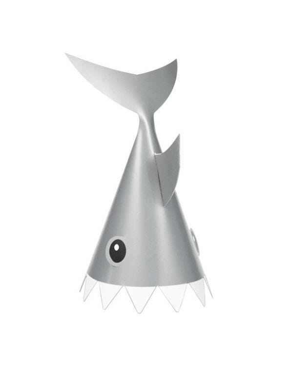 Shark Party Shaped Paper Hats (8pk)