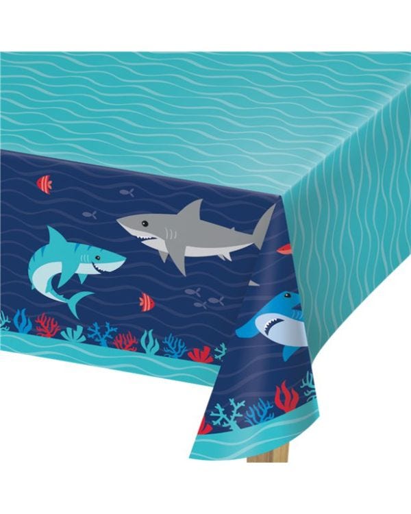 Shark Party Paper Table Cover - 1.37m x 2.59m
