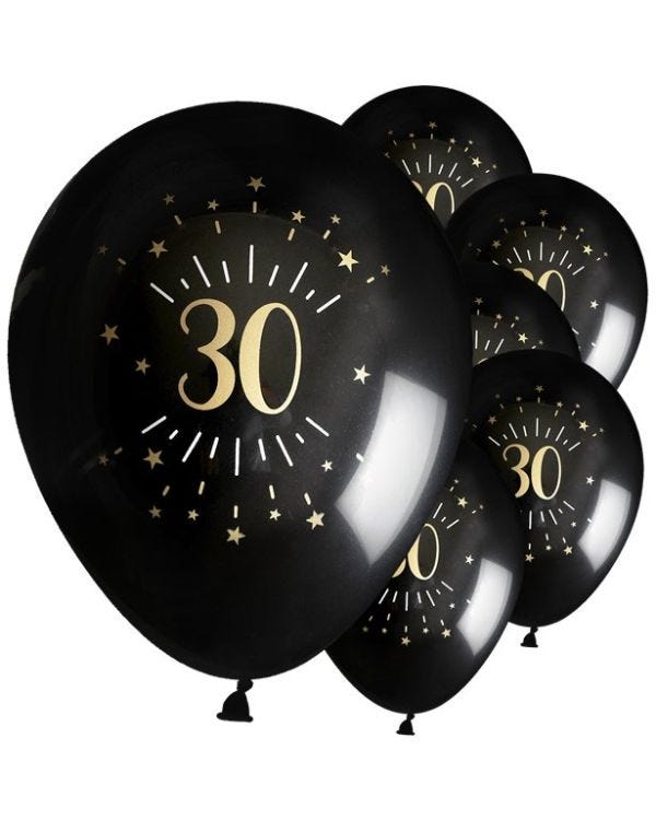 Sparkling Gold 30th Balloon - 11&quot; Latex (6pk)