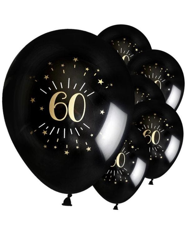 Sparkling Gold 60th Balloon - 11&quot; Latex (6pk)