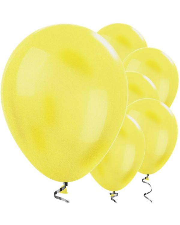 Yellow Metallic Balloons - 12&quot; Latex Balloons (50pk)