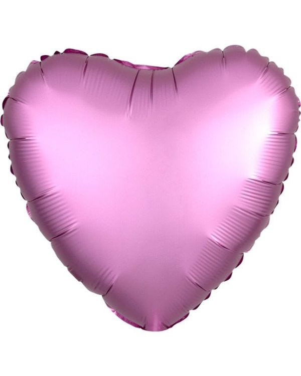 Flamingo Satin Luxe Heart Foil Balloon - 18&quot; Unpackaged