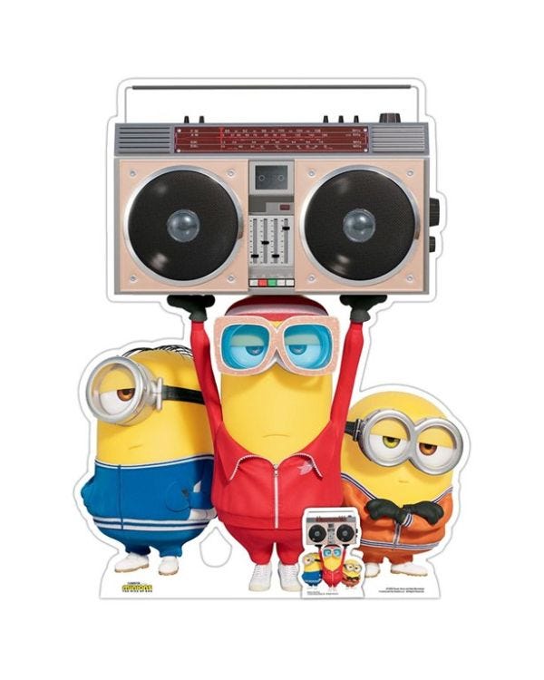 Minions 2 Boombox Group Medium Cardboard Cutout - 121cm