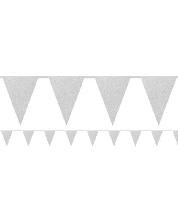 Silver Glitter Paper Bunting - 6m
