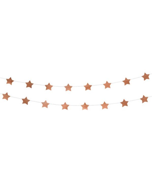 Rose Gold Star Foil Garland - 3.6m