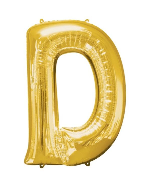 Gold Letter D Balloon - 34&quot; Foil