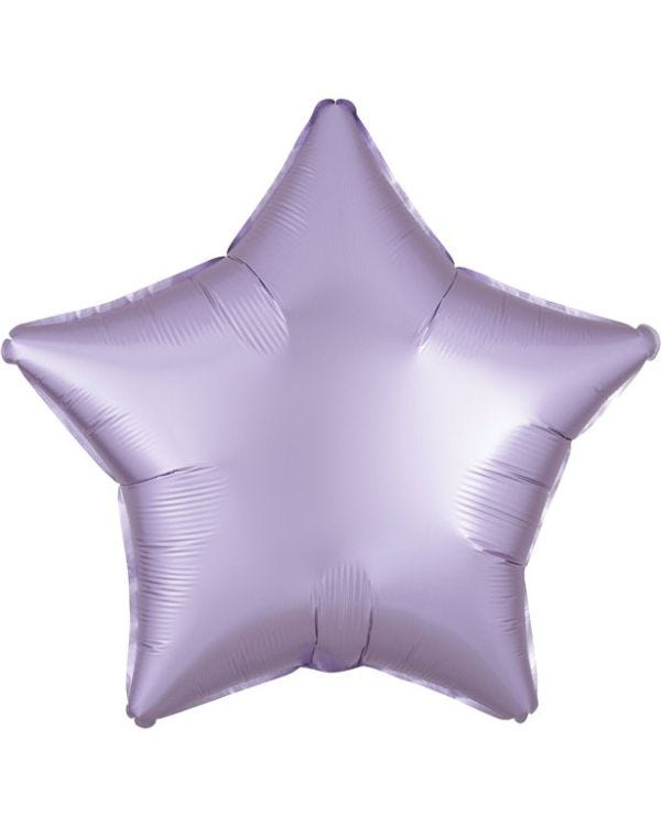 Pastel Lilac Star Satin Luxe Balloon - 18&#039;&#039; Foil - unpackaged