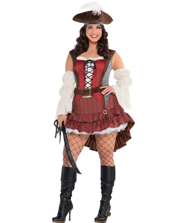 Castaway Pirate Lady - Adult Costume
